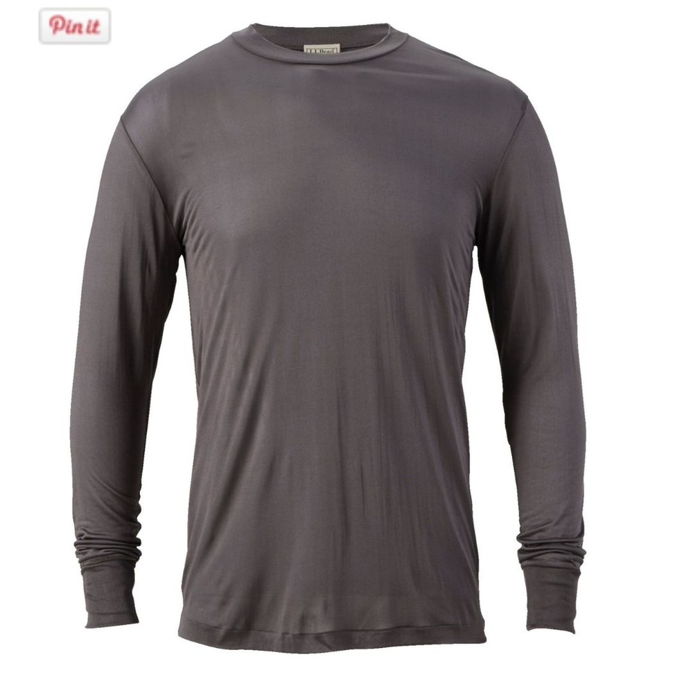 L.L. Bean Natural/Creme Silk Lightweight Thermal Undershirt Long Sleeve XL